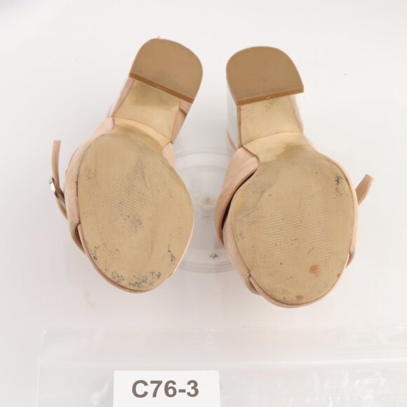 Marc Fisher Womens Rima Sandal Size 6 Tan Blush Suede Block Heel Mule Slide Shoe - Picture 7 of 10